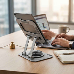 Foldable Metal Phone & Tablet Stand Ð Adjustable & Portable Desktop Support