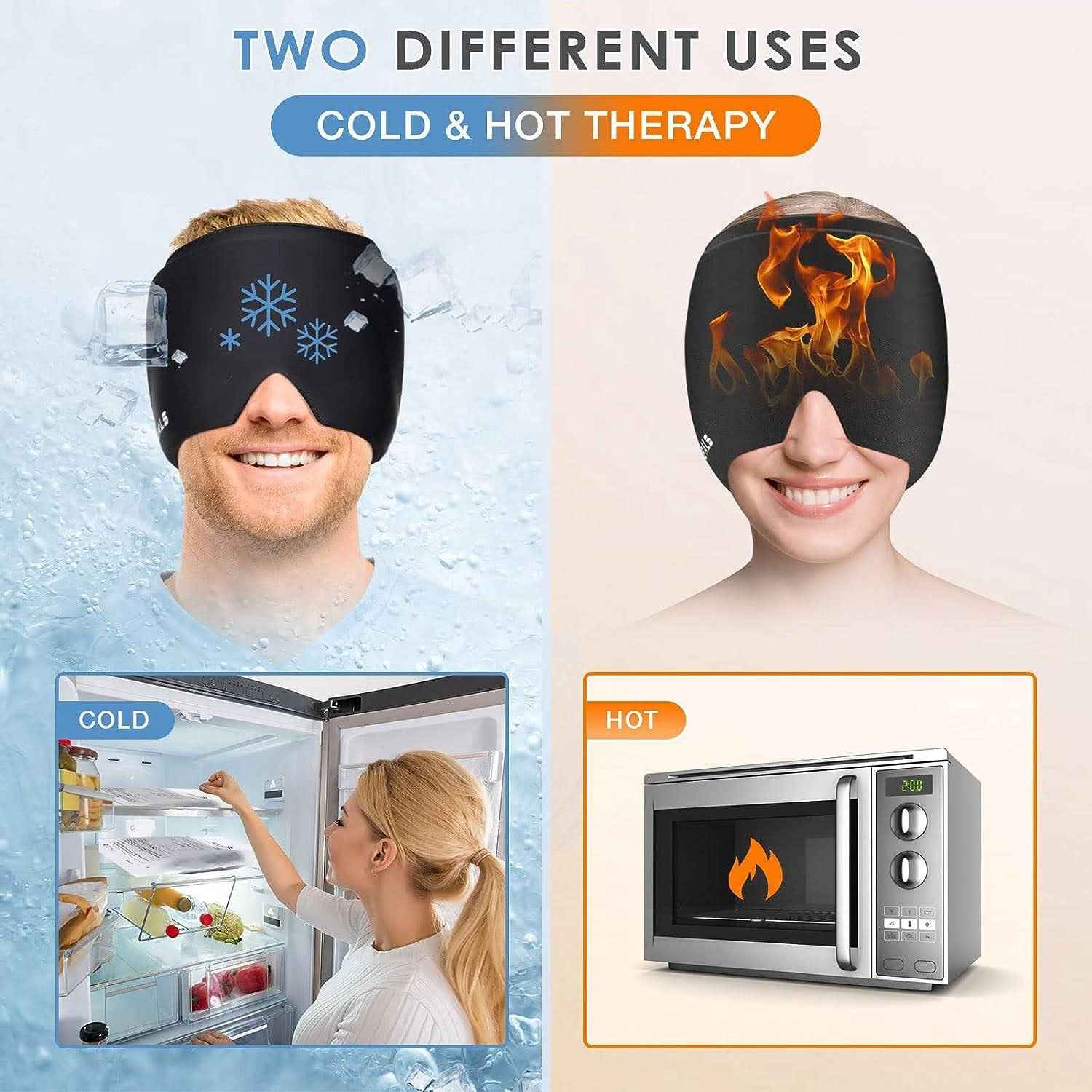 Hot & Cold Therapy Headache Relief Cap – Full Coverage Comfort