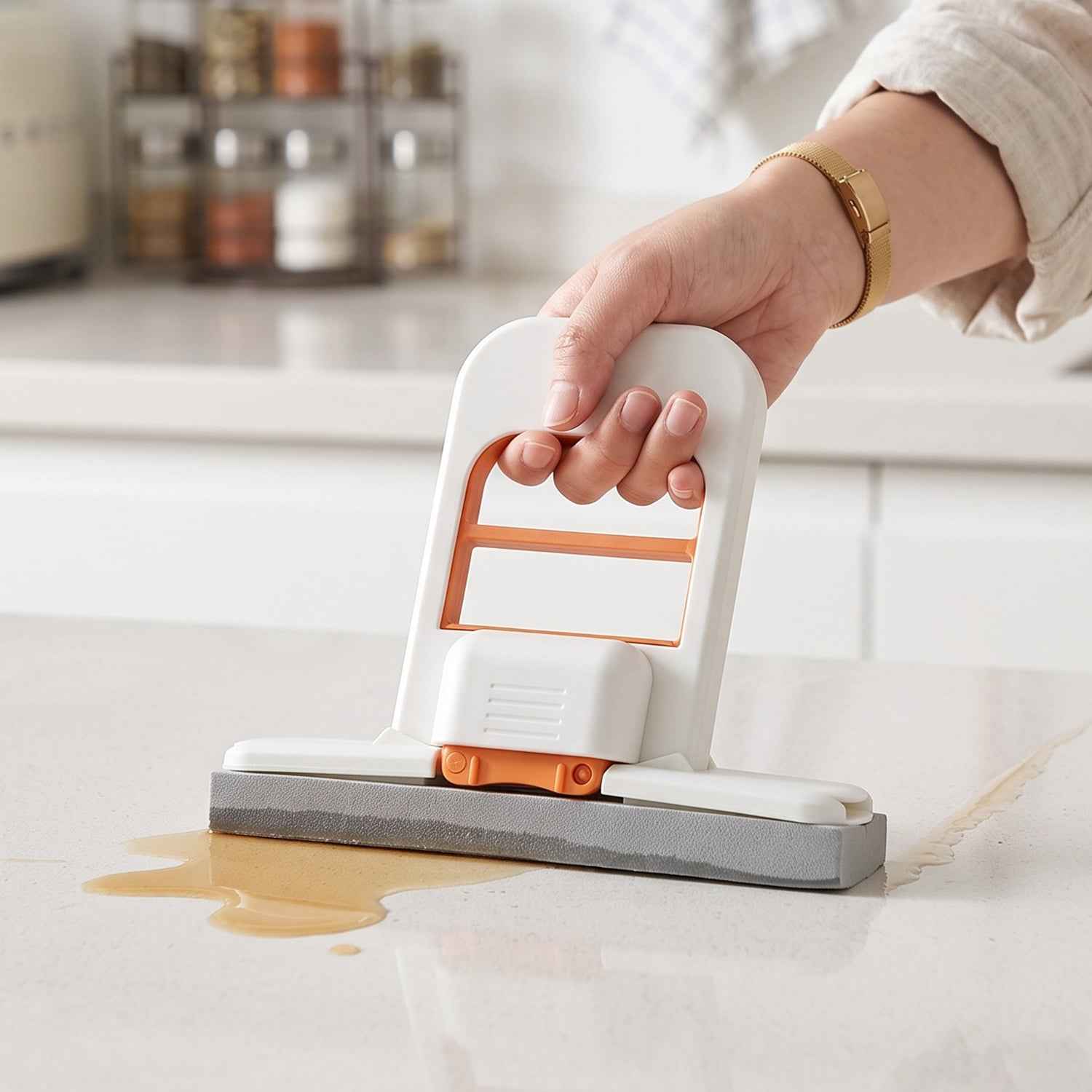 Handheld Mini Sponge Mop Squeeze Cleaner for Kitchen Counter and Gl...
