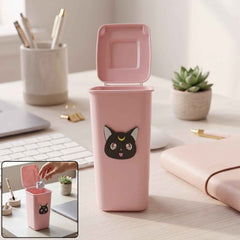 Mini Trash Can Pen Stand Ð Cute Desk Organizer with Lid
