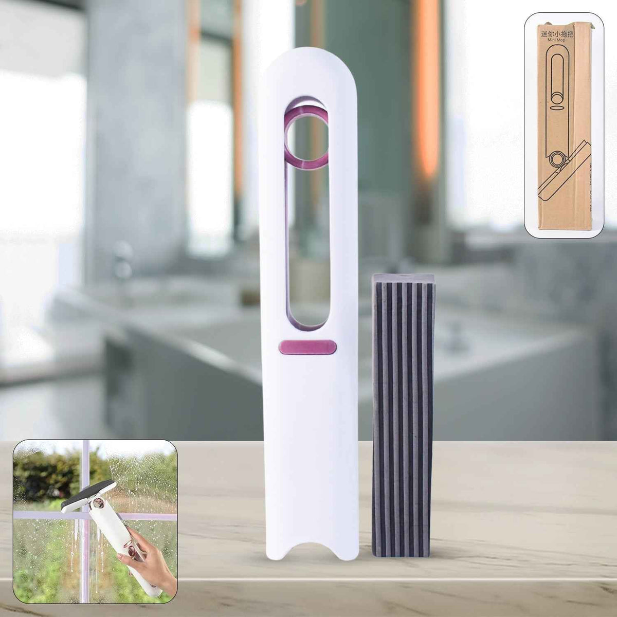 Mini Mop – Portable Self-Squeeze PVA Sponge for Home |