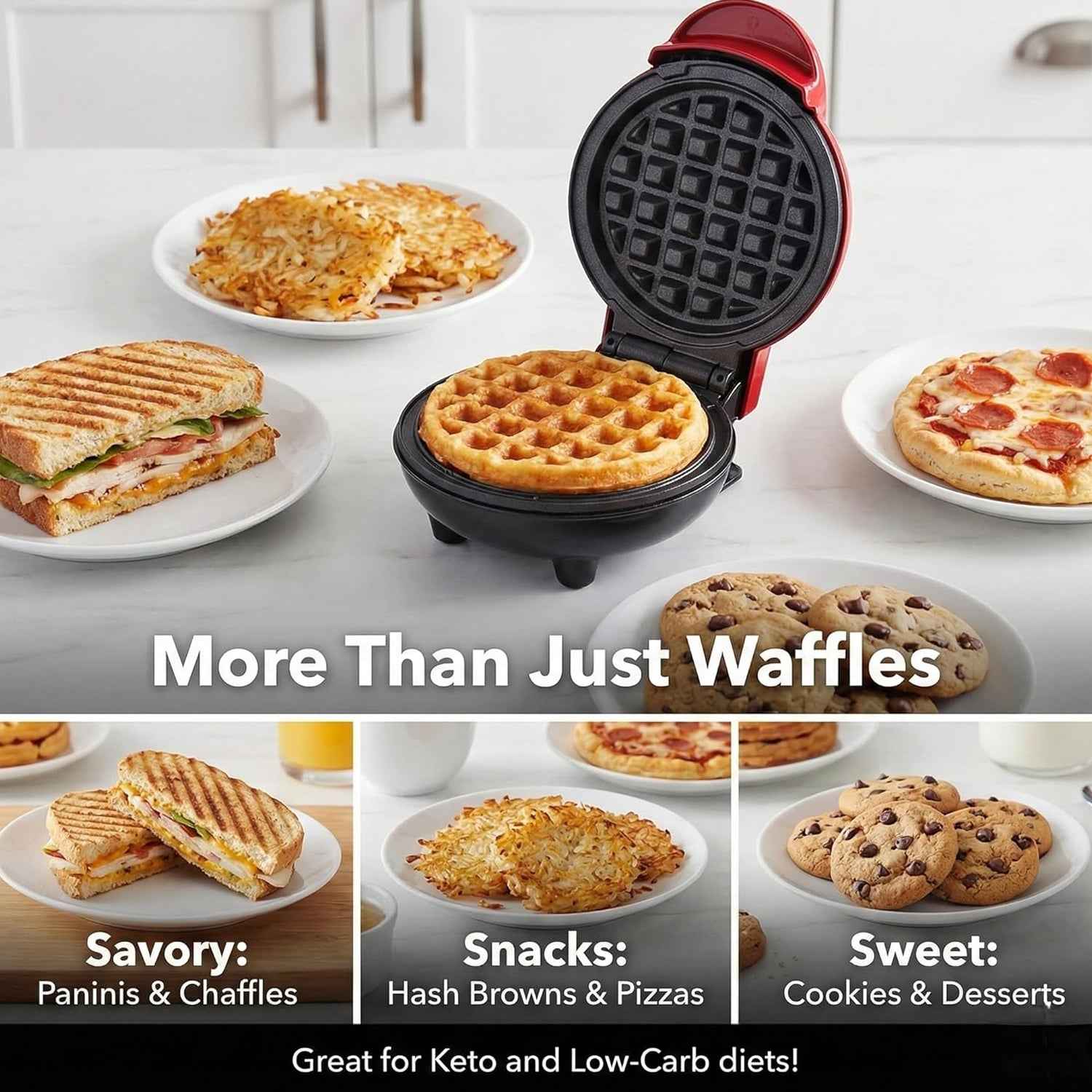 Mini Waffle Maker – Non-Stick, Compact & Easy to Use | Chef's Embrace