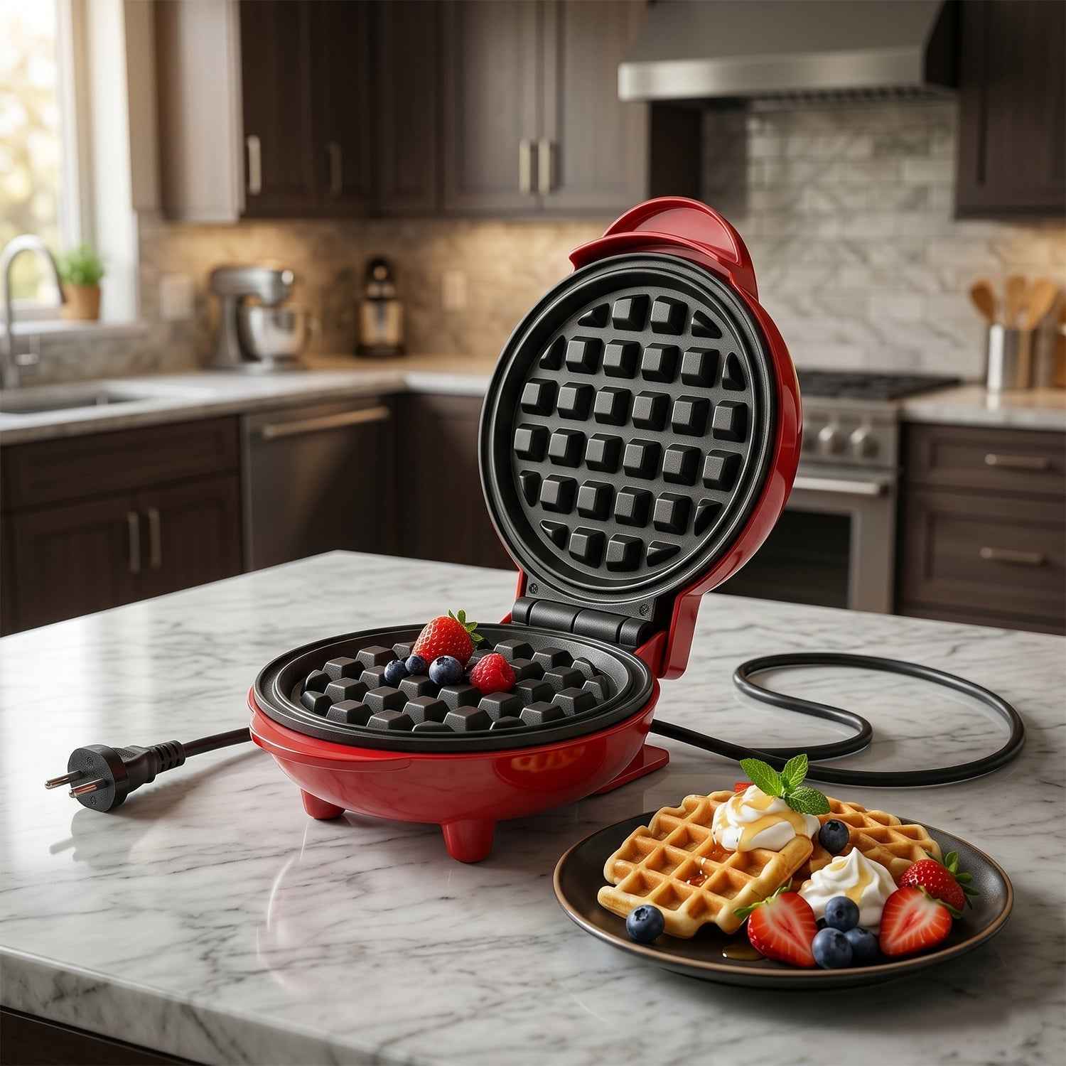 Mini Waffle Maker – Non-Stick, Compact & Easy to Use | Chef's Embrace