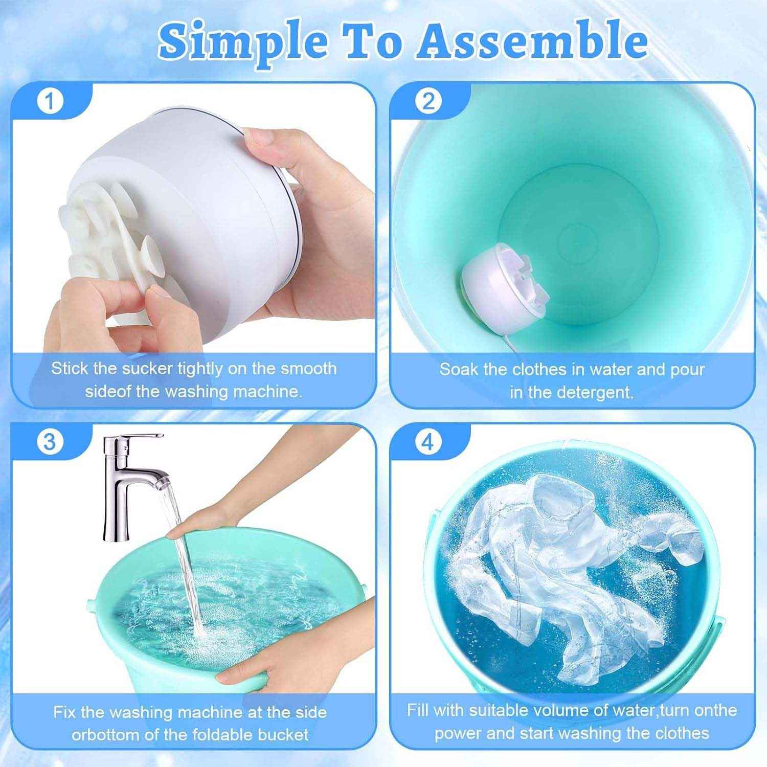 Mini Washing Machine – Portable USB Washer | Trekola