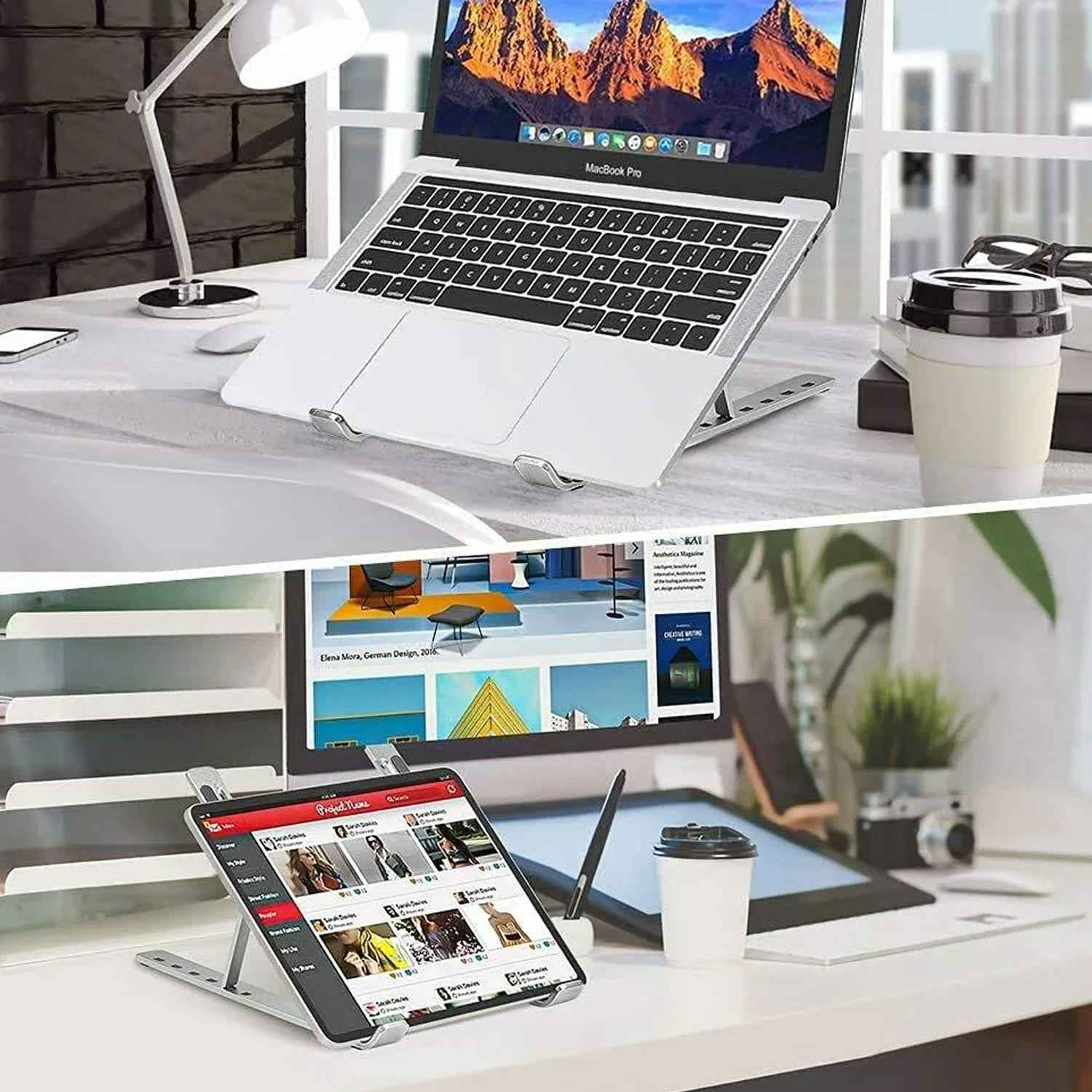 Adjustable Foldable Aluminium Laptop Stand – Ergonomic & Portable