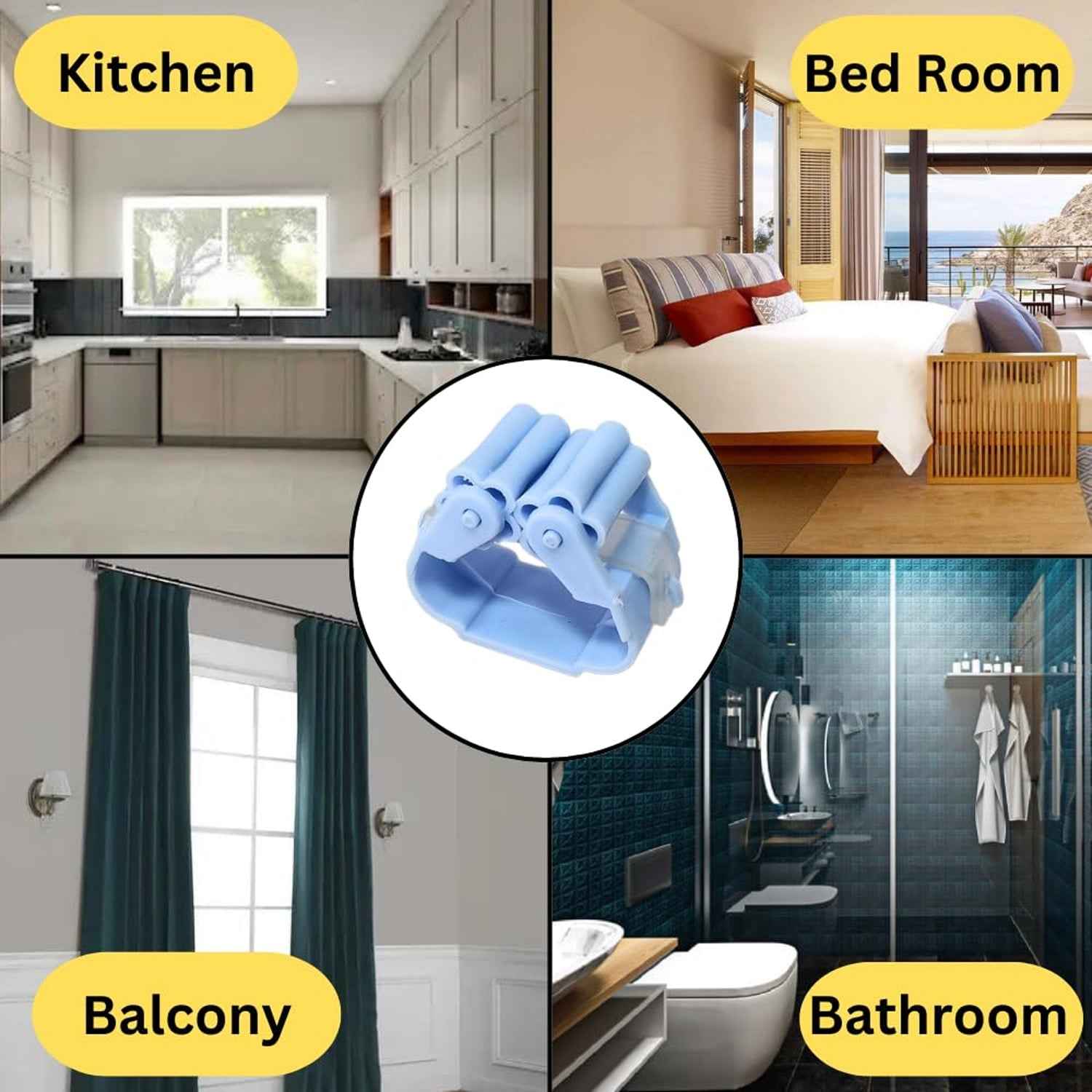 Self-Adhesive Broom Mop Holder – No-Drill Wall Organizer