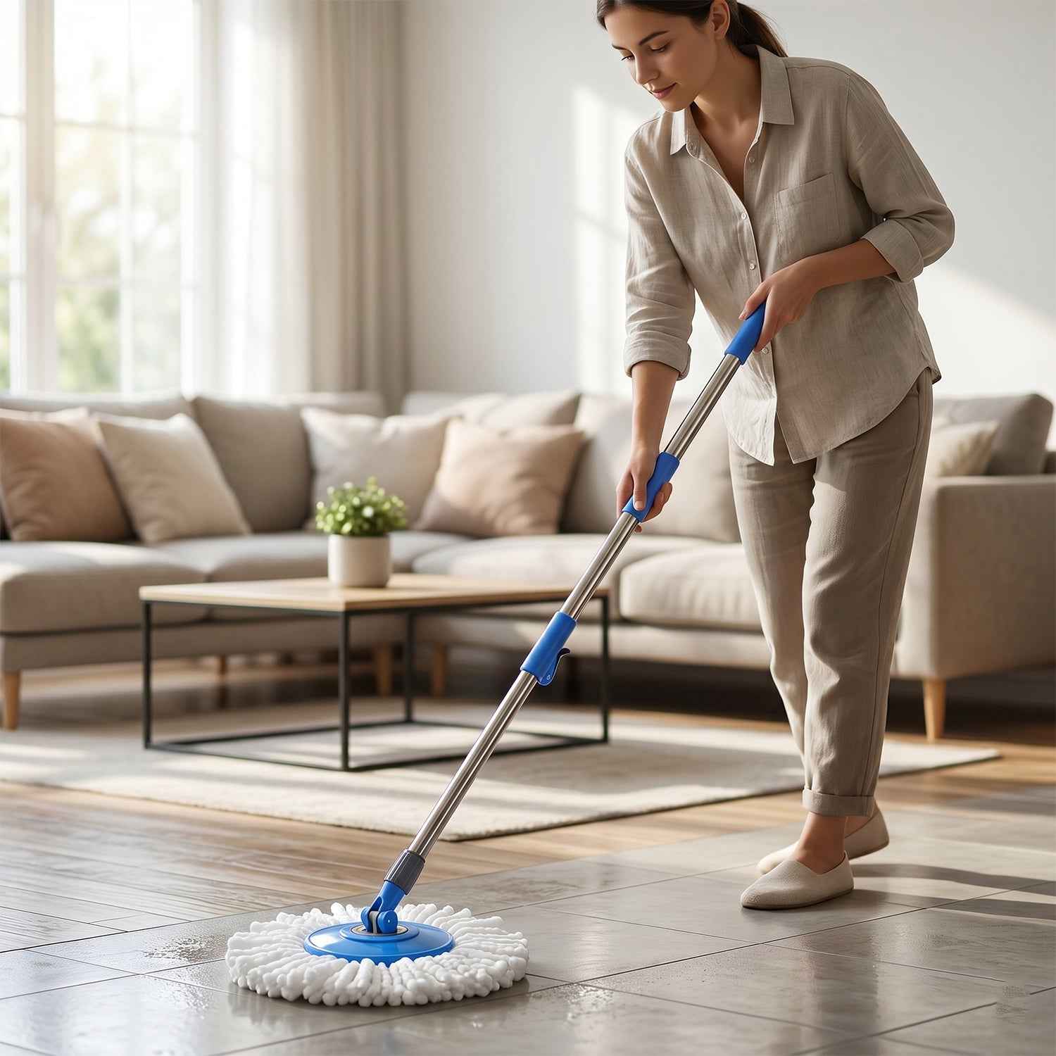 360¡ Rotate Spin Mop Ð Effortless Floor Cleaning with Stainless Steel Handle