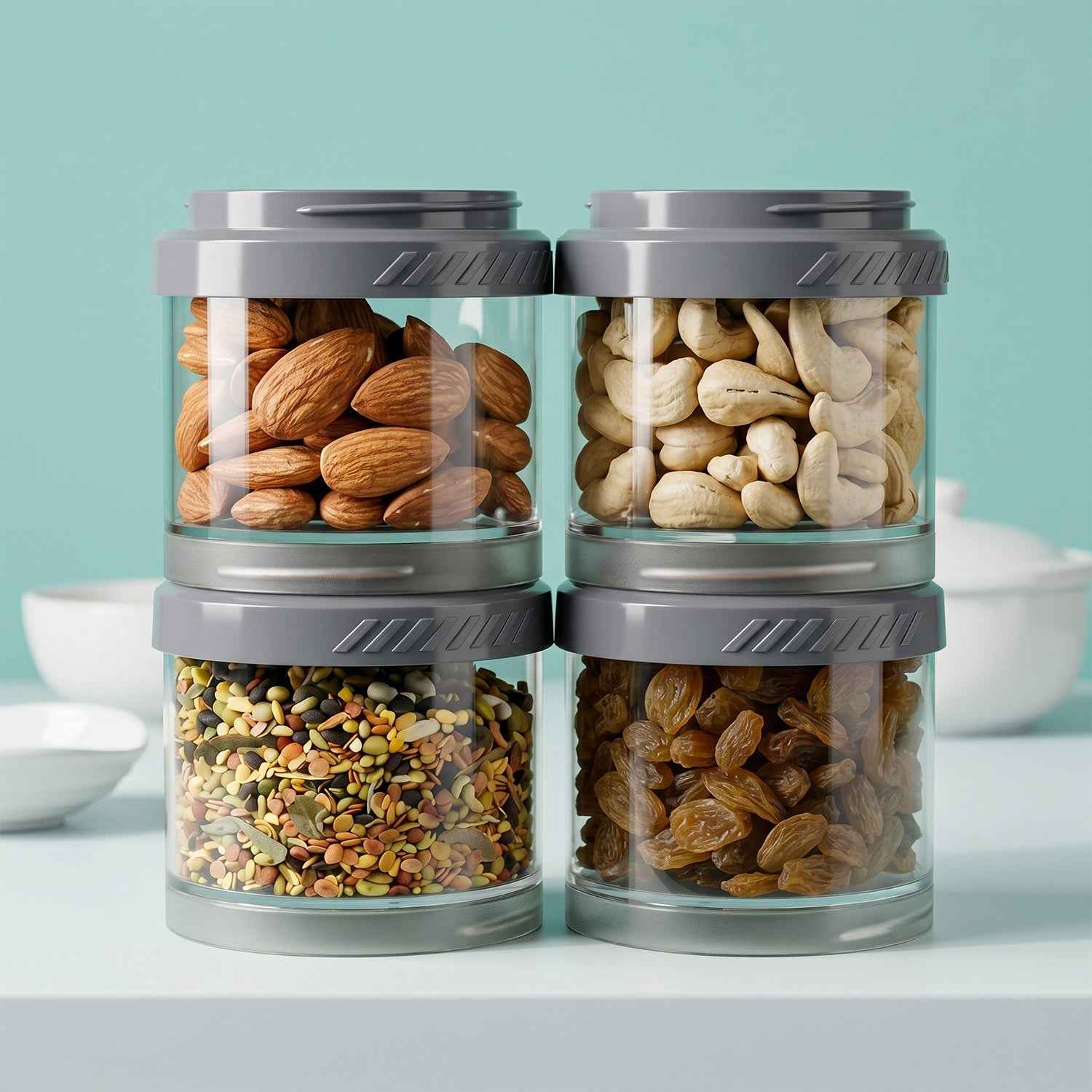 Stackable Storage Container Set Ð Space Saving & Modular Design