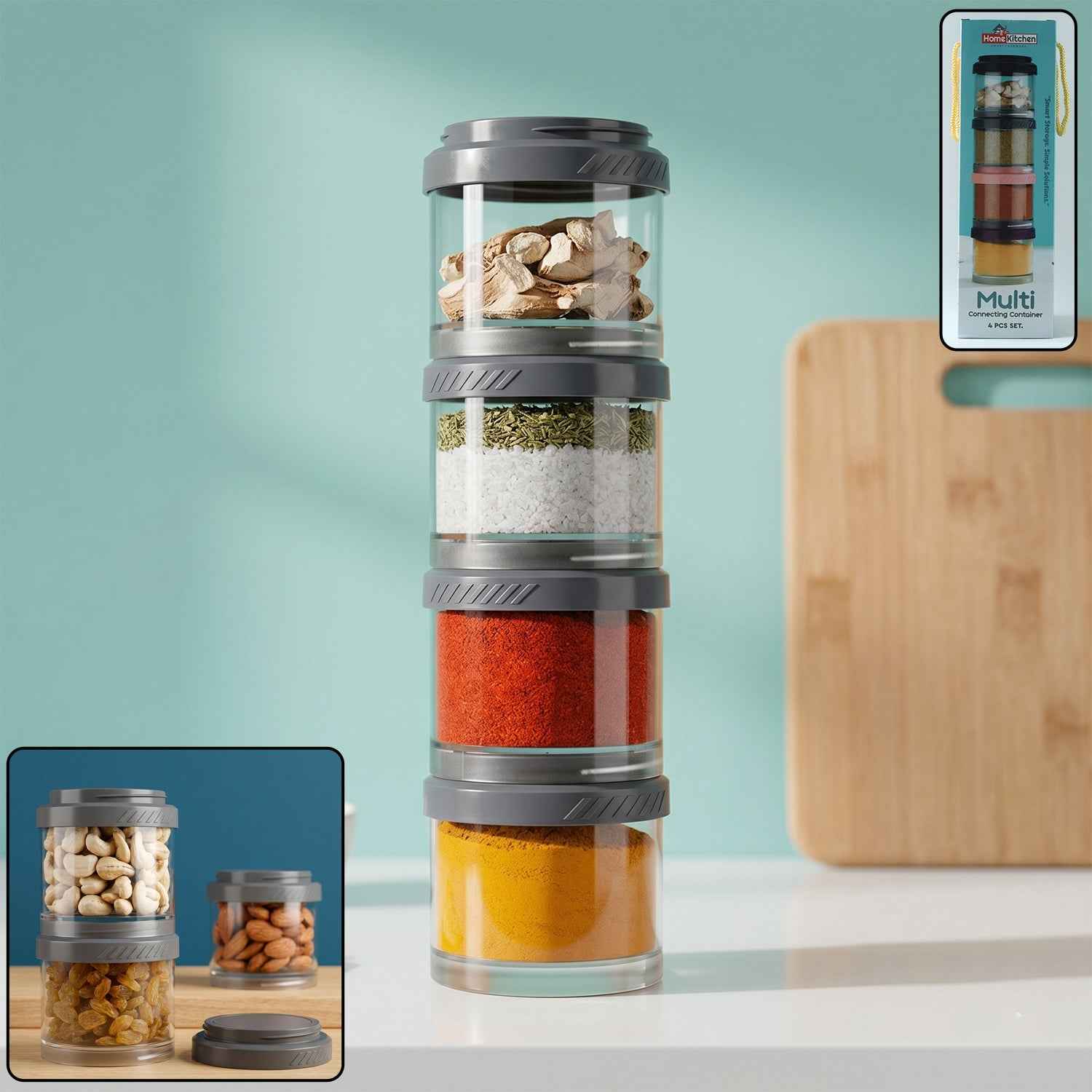 Stackable Storage Container Set Ð Space Saving & Modular Design