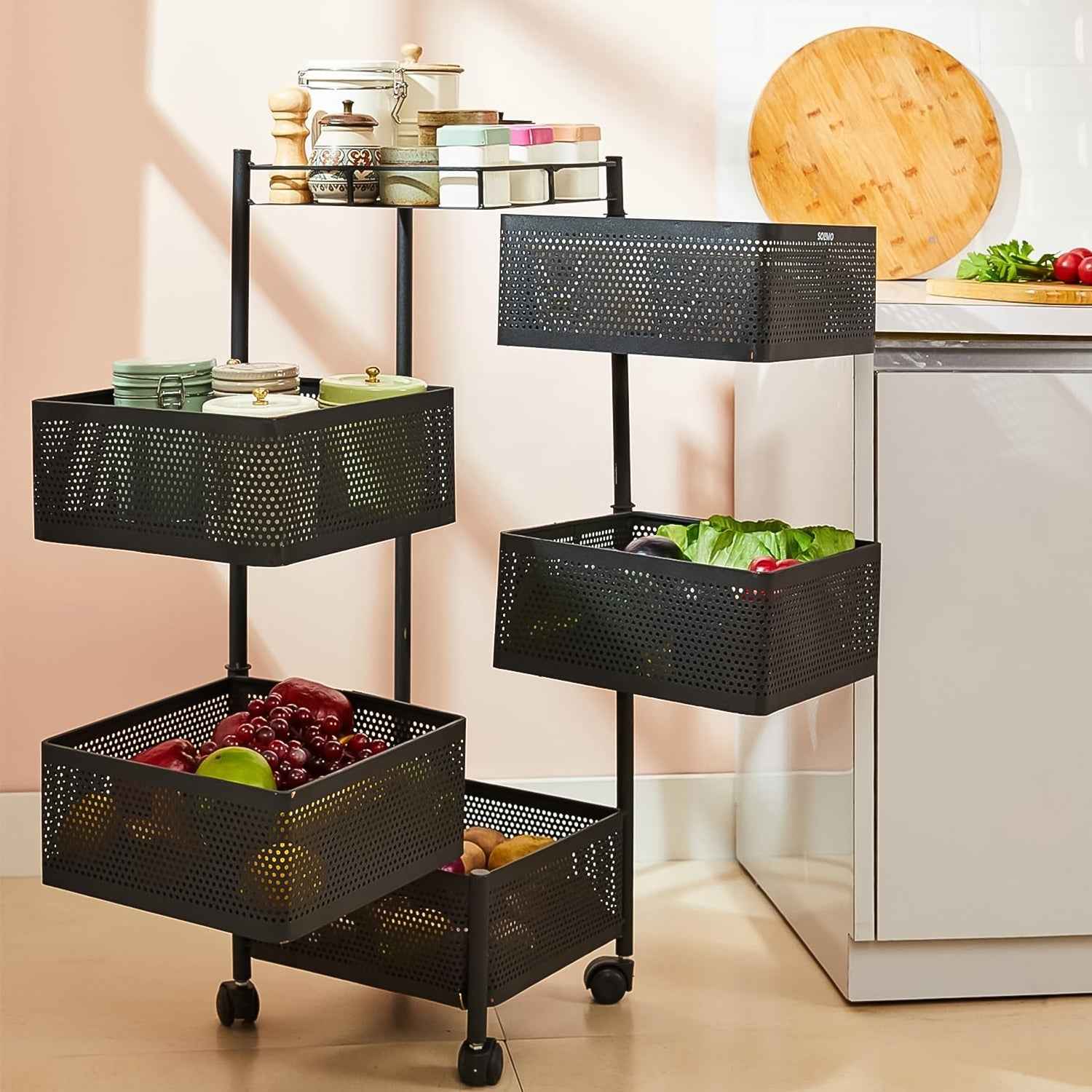 5 Layer Kitchen Storage Trolley – Multipurpose Organizer with Wheels
