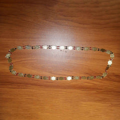 Gold Tone Coin Beaded Necklace – Traditional Ethnic Long Chain