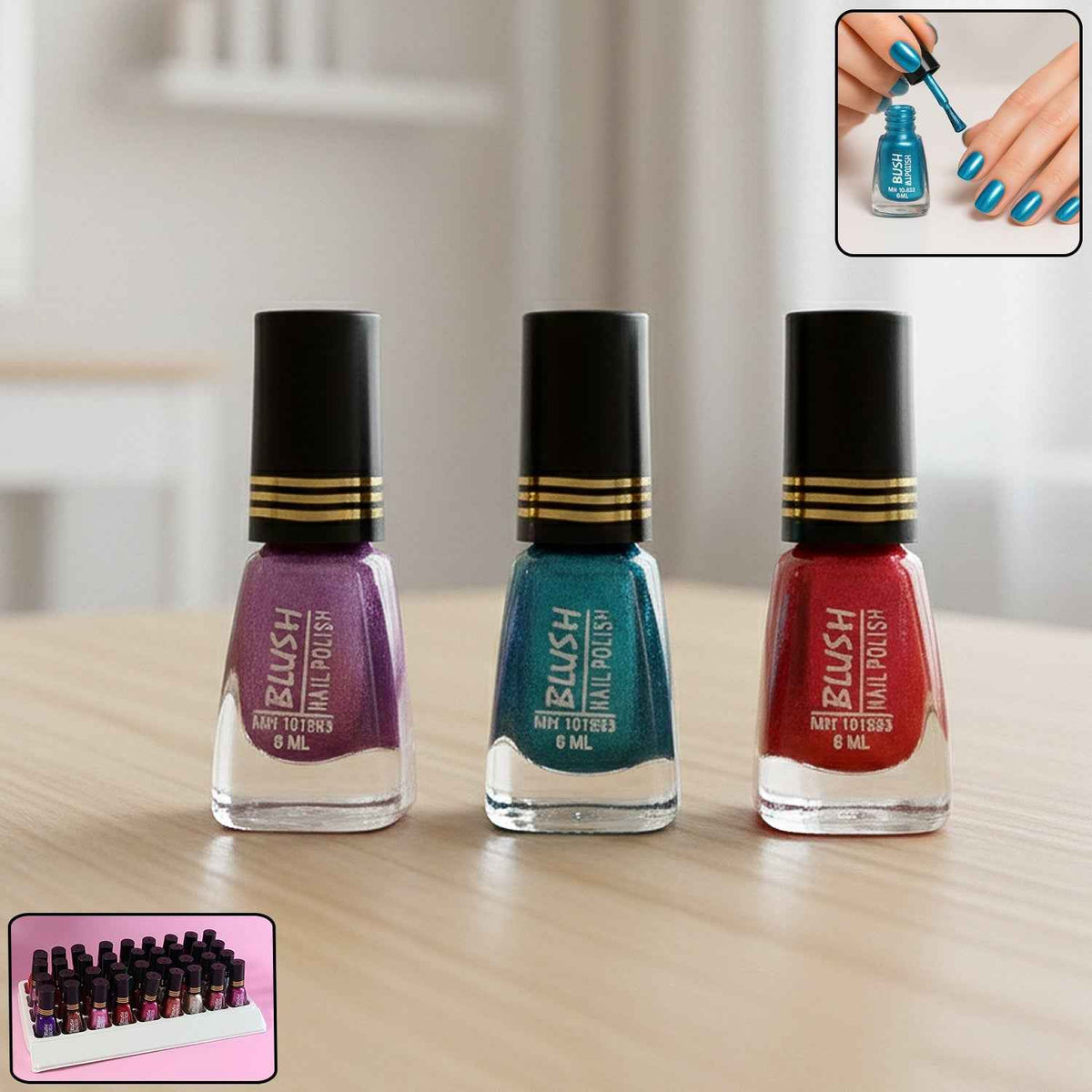 Metallic Mini Nail Polish – 6 ML Quick-Dry Glitter Finish