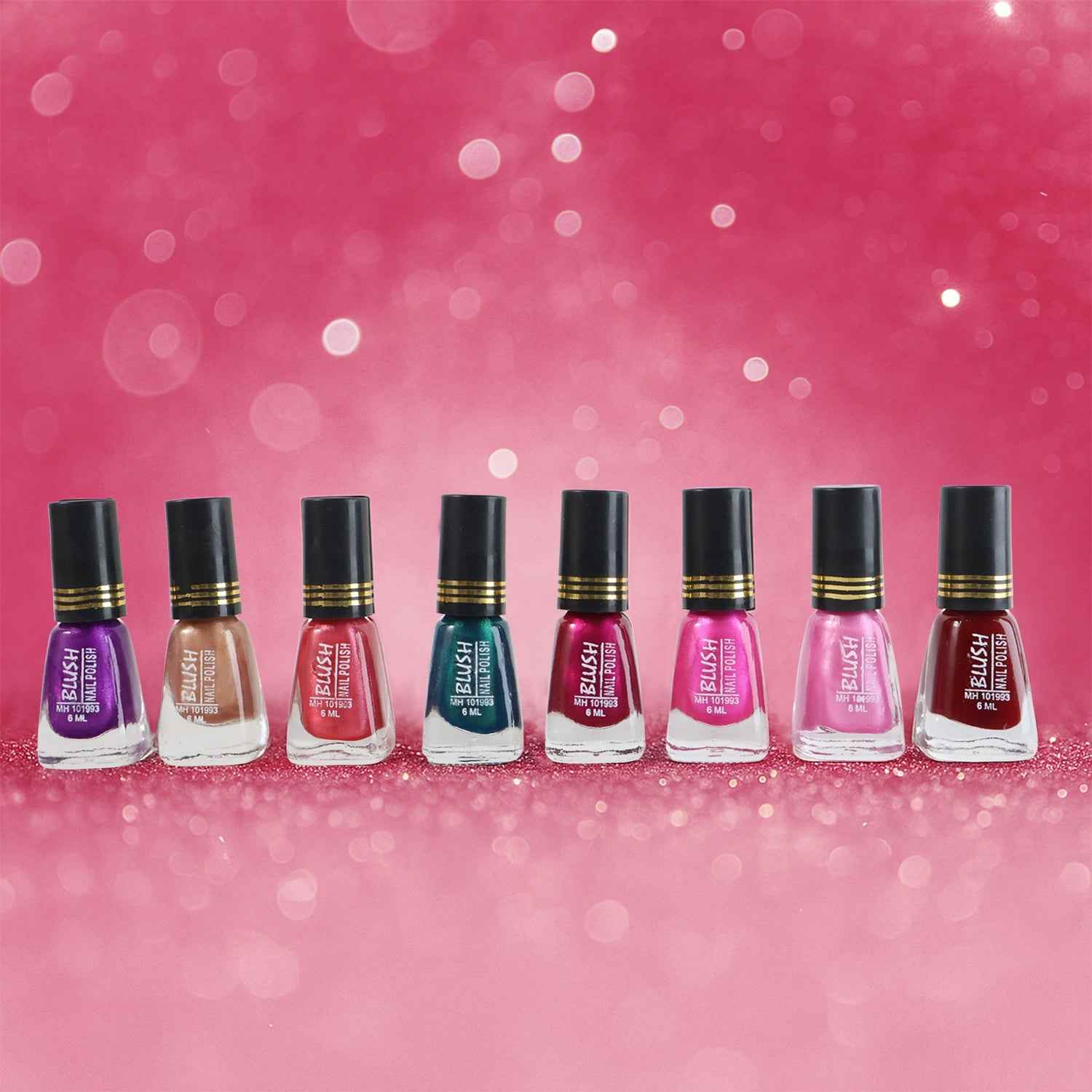 Dark Mini Nail Polish – Glitter Finish Quick-Dry 6 ML