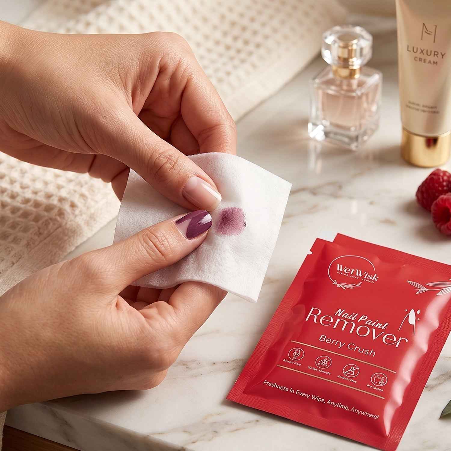 Wetwisk Nail Paint Remover Wet Wipes Ð Acetone-Free & Gentle