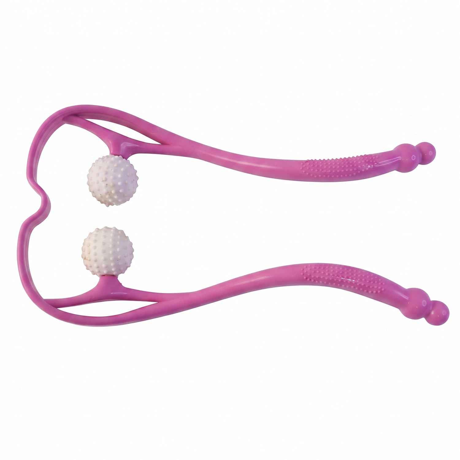 Manual Pink Neck Shoulder Massager with Spiky Ball for Pain Relief (1 Pc)