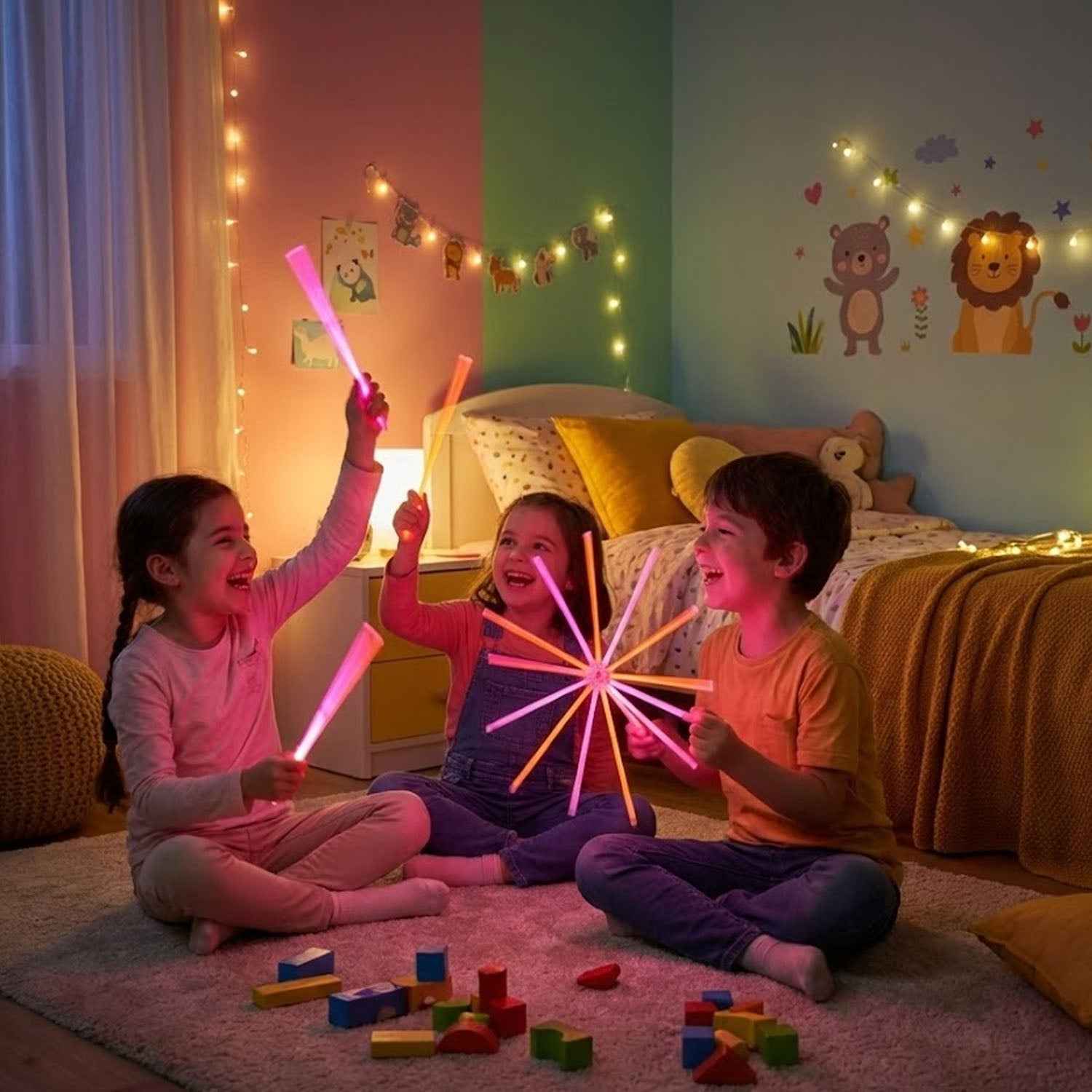 Glow Chakdol Toy Set – 13 Neon Glow Sticks for Kids' Fun