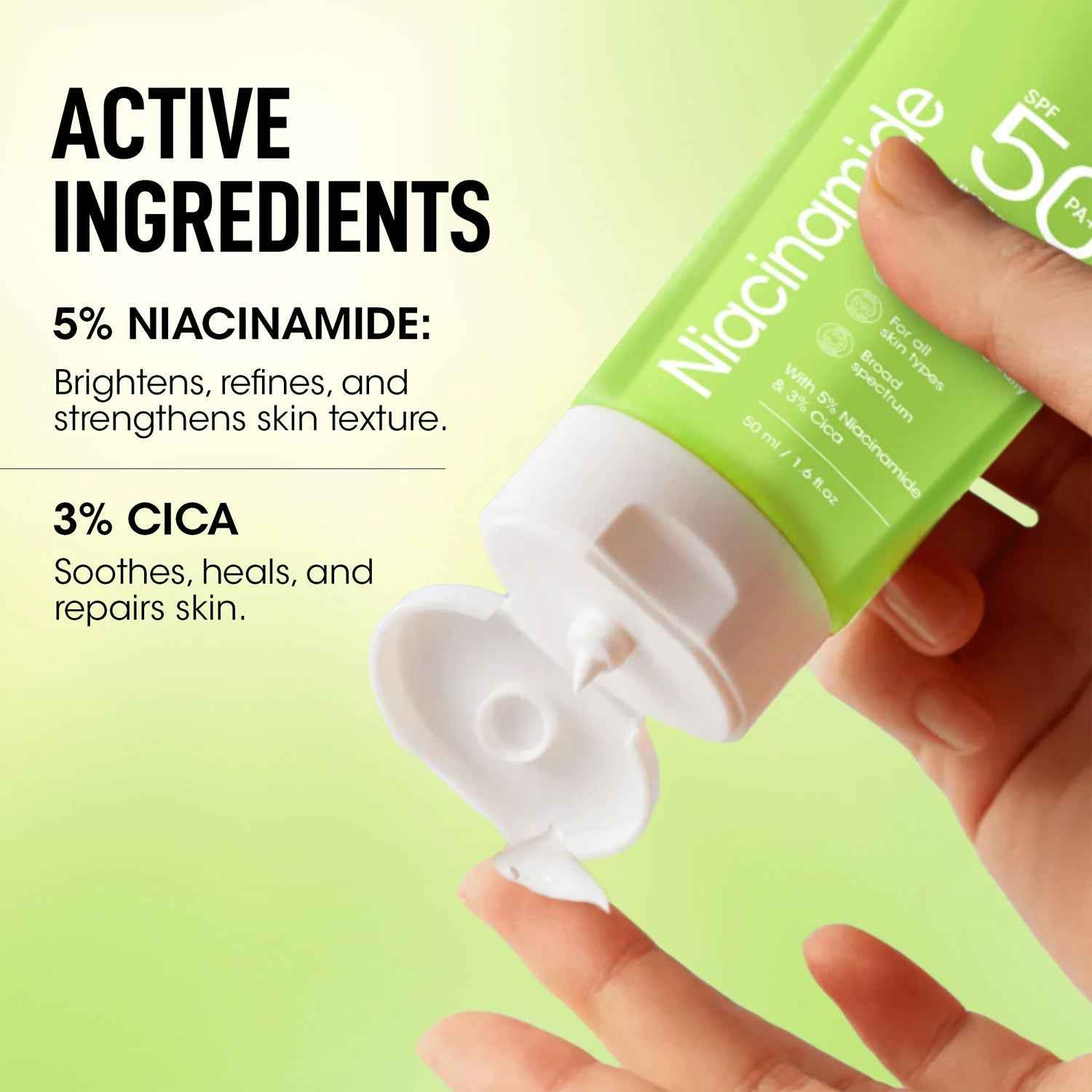 Niacinamide Sunscreen SPF 50 PA+++ – Broad Spectrum Sun Protection