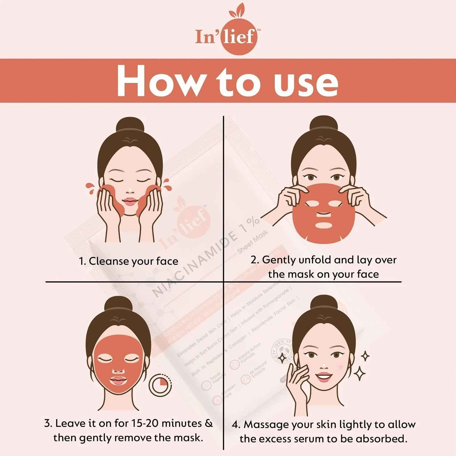 Niacinamide 1% Hydrating Facial Sheet Mask – Soothes & Calms Skin