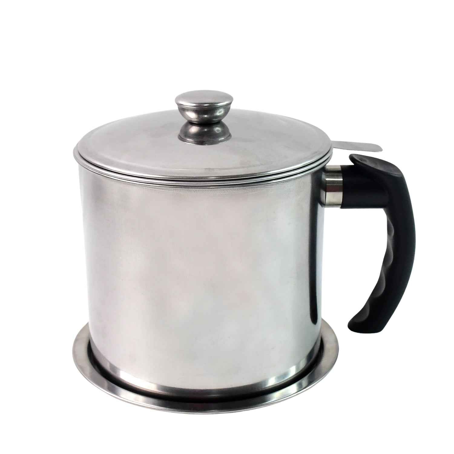 Oil Strainer Pot – Stainless Steel with Lid & Fine Mesh Filter