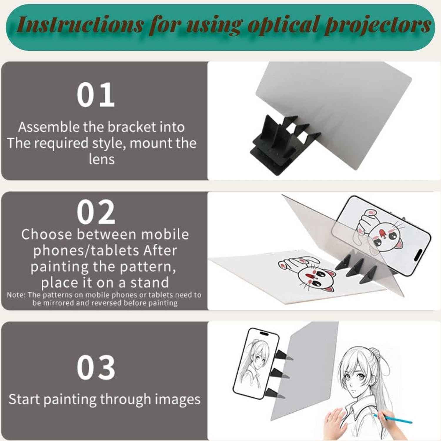 Mobile Phone Drawing Projector Kit – Adjustable Stand for Kids