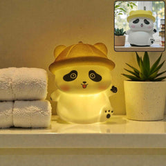 Panda with Hat LED Night Light, Cute Silicone Bedside Lamp for Kids (1 Pc)