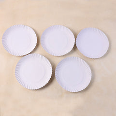 9 inch compostable paper plates arranged for party service