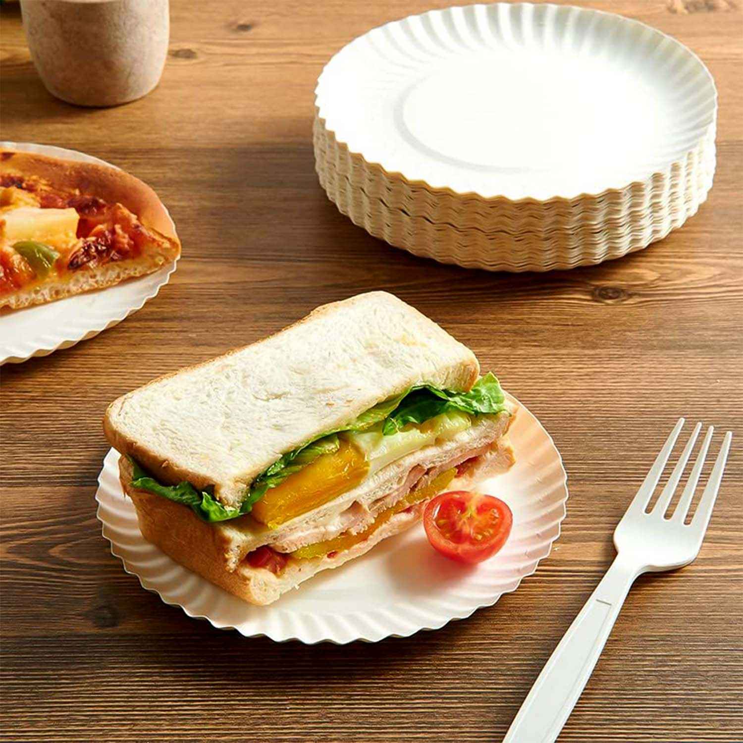 Compostable Paper Plates – 7 Inch Sturdy Eco-Friendly Pack of 25