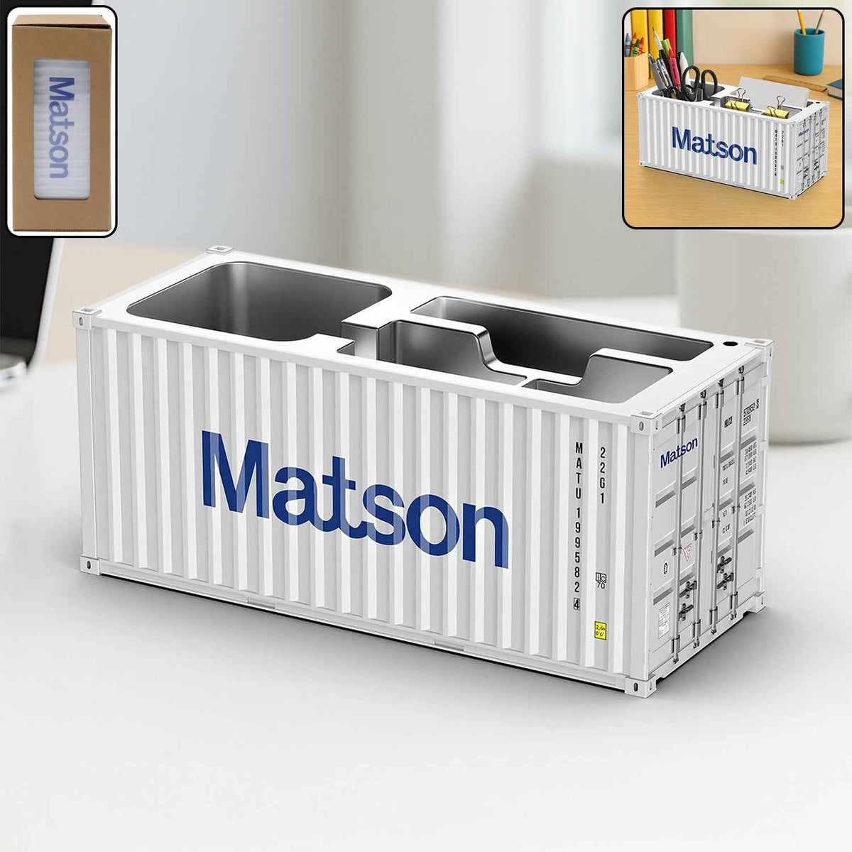 Container-Style Desk Organizer – Multi-Compartment Storage Box