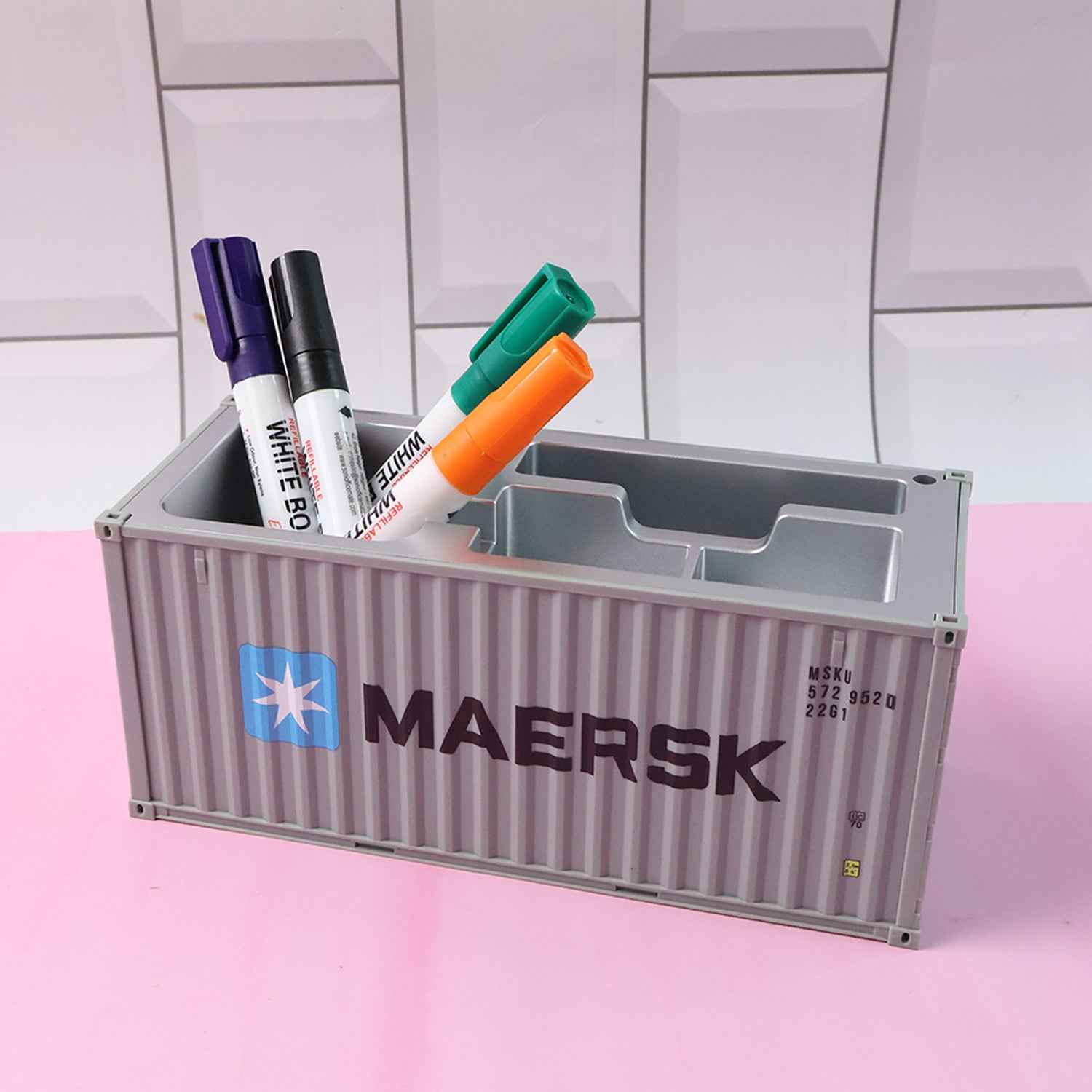 Container-Style Desk Organizer – Durable Multi-Compartment Storage Box