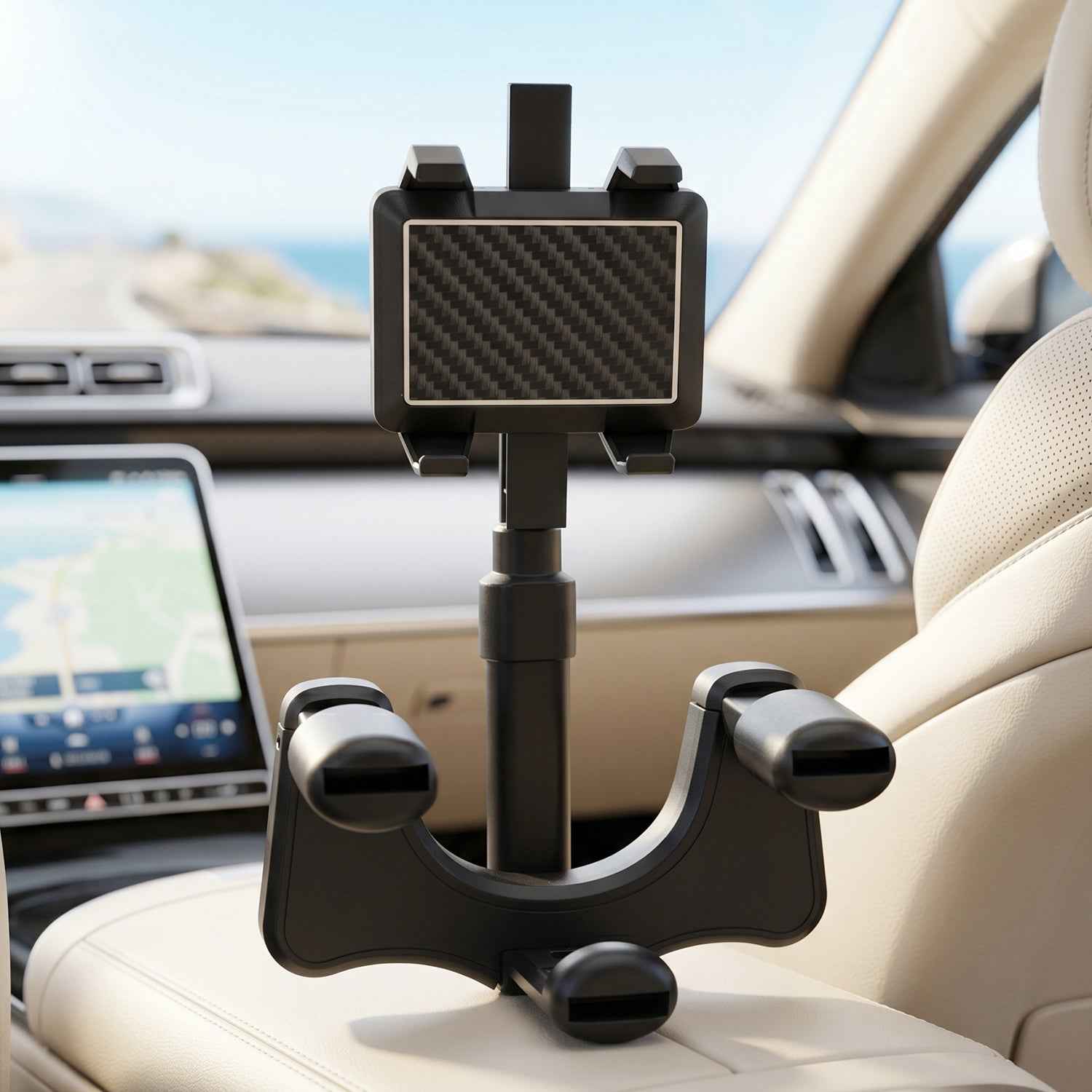 360 Degree Car Rear View Mirror Mobile Phone Holder – Adjustable & Secure Fit