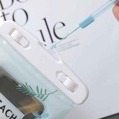 Waterproof Mobile Pouch – Peach Print with Adjustable Neck Strap