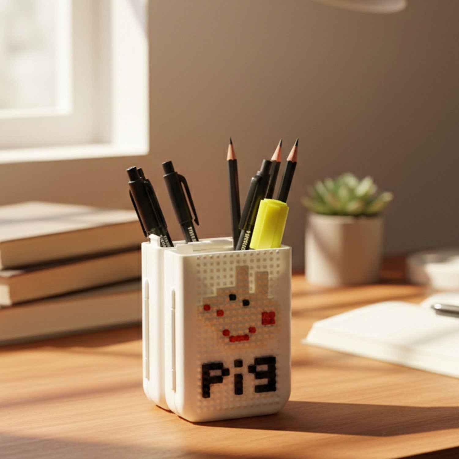 Pixel Art Desk Pen Holder – Creative Space Saver