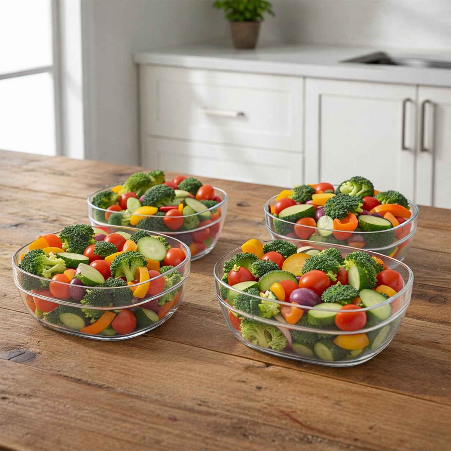 Clear Serving Bowl Set – 4 Durable Multipurpose Bowls
