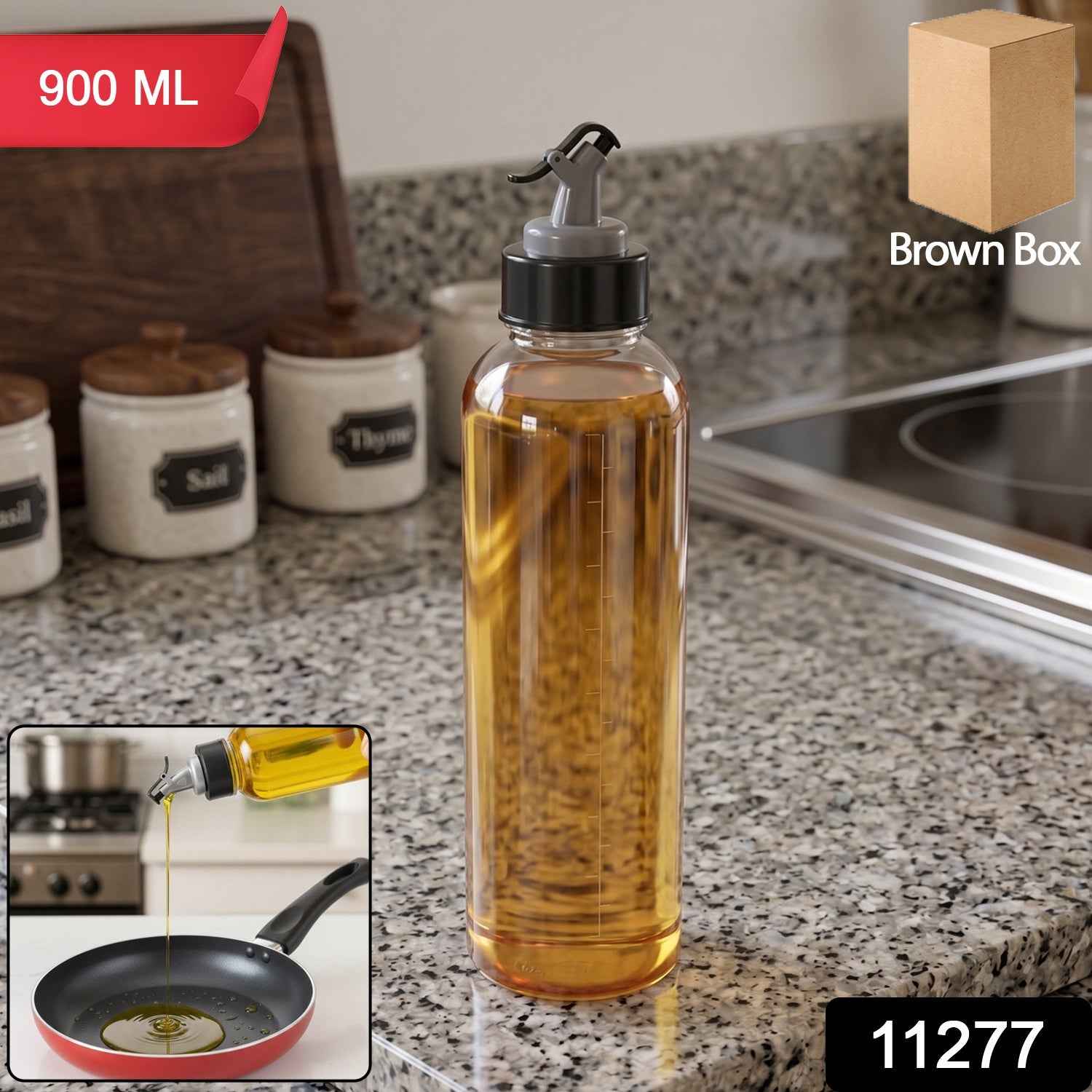 Oil Dispenser Bottle with Flip Top Spout Ð 900ml, Leakproof & Easy to Use