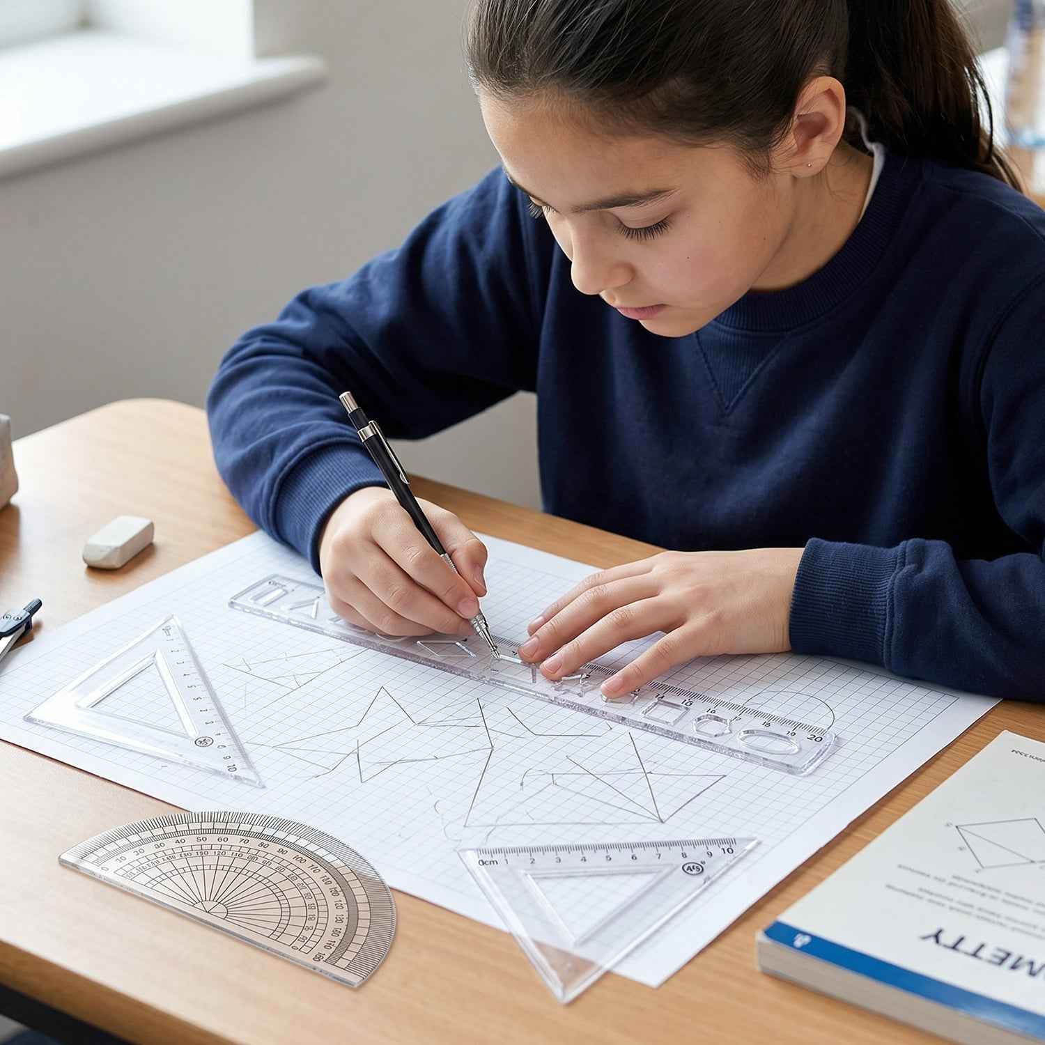 Student Geometry Ruler Set Ð Accurate 20cm Drawing Tools