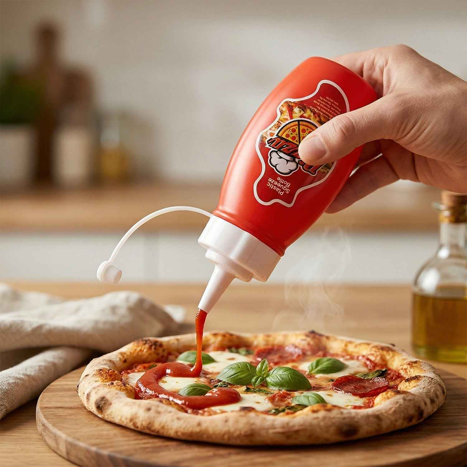 Small Plastic Squeeze Sauce Bottle Ð Easy dispensing for condiments