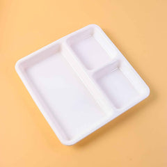 Plastic 3-Compartment Plate – Durable & Portion-Controlled Meal Serving