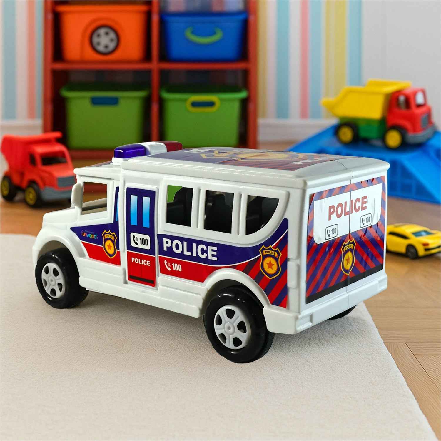 Police Van Toy – Friction Powered Realistic Kids Vehicle