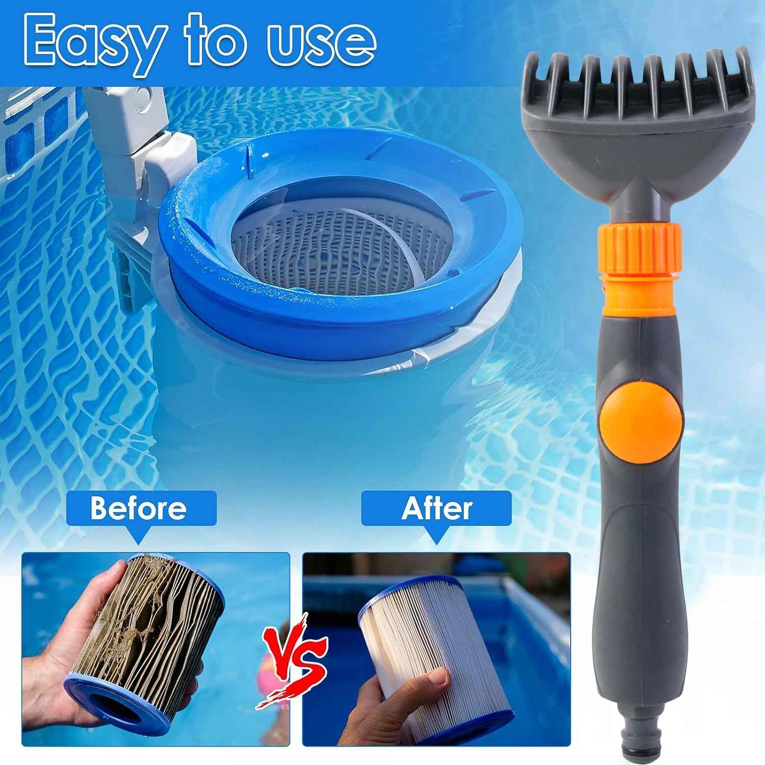 Pool Filter Cartridge Cleaner Nozzle – High-Pressure Multi-Jet Spray