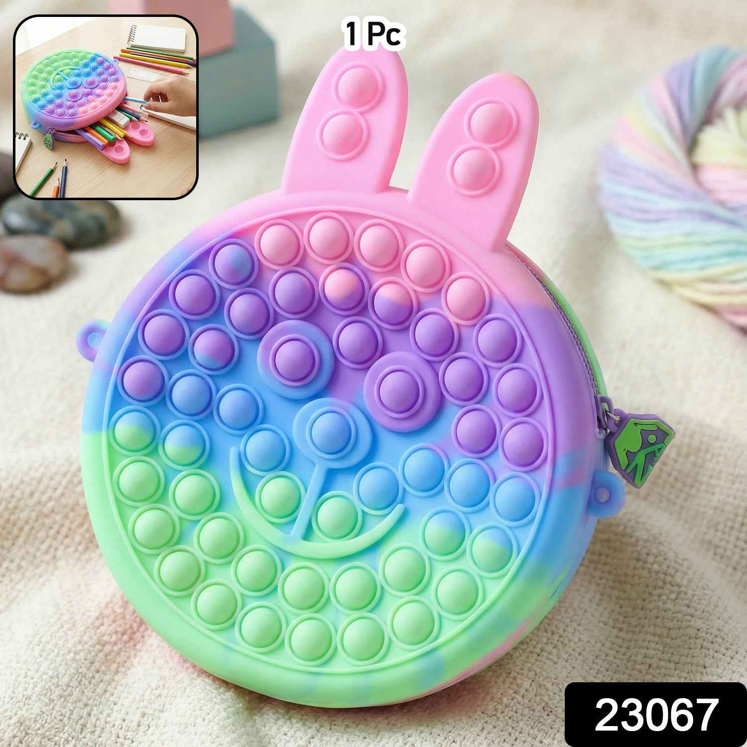 Cute Caterpillar Shape Pop It Pencil Pouch – Colorful & Stress-Relief
