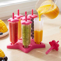 BPA-Free Plastic Ice Cream Molds – Set of 6 with Lids & Handles