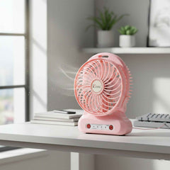 Portable USB Rechargeable Desk Fan – Compact Cooling with Speed Control