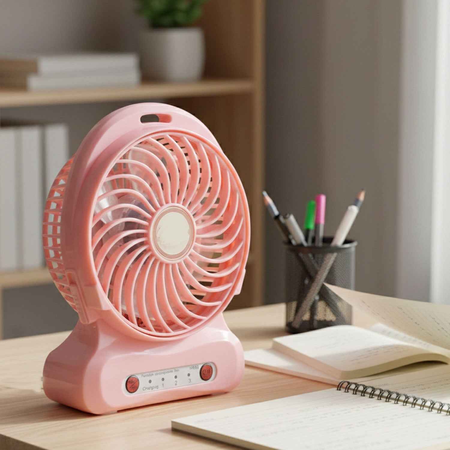 Portable USB Rechargeable Desk Fan – Compact Cooling with Speed Control