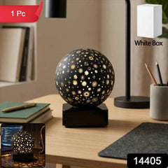 Close-up of star projector night lamp displaying elegant star pattern illumination
