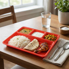 Multipurpose Compartment Serving Tray – 32×25 Cm Durable Sectioned Plate