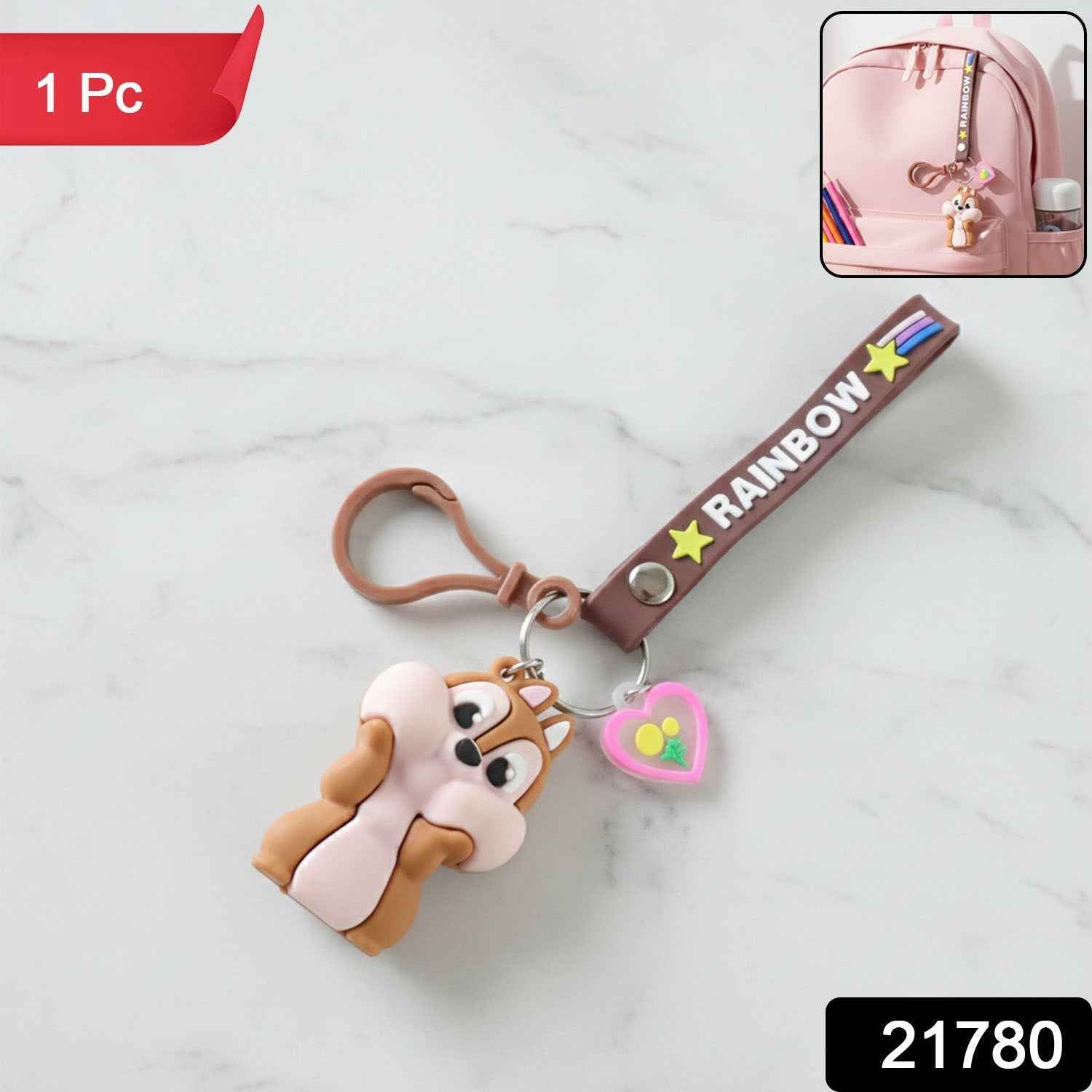 Cartoon Animal Silicone Keychain – Cute Rainbow Strap Accessory