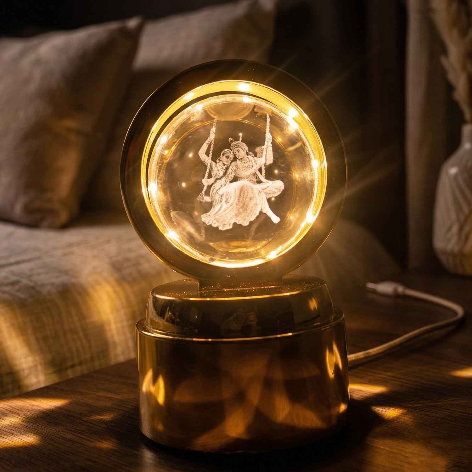 3D Religious Design Crystal Ball LED Night Lamp – Peaceful Decorative Light