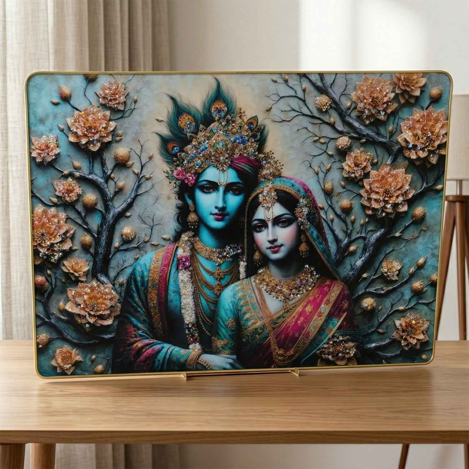 Radha Krishna Wall Frame – Divine Spiritual Decor for Home