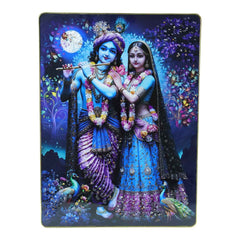 Radha Krishna Wall Frame – Divine Moonlight Artistic Decor
