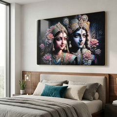 Radha Krishna Wall Frame – Elegant Spiritual Home Decor